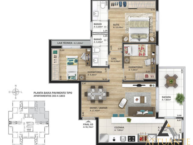 #AP3368 - Apartamento para Venda em Caxias do Sul - RS - 2