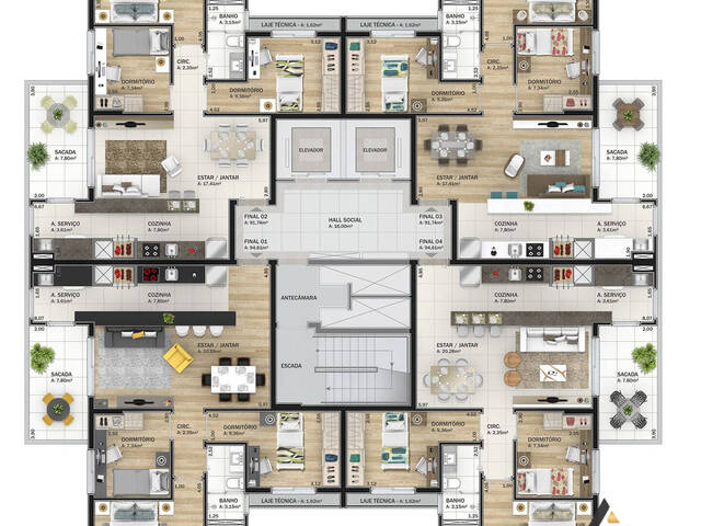 #AP3368 - Apartamento para Venda em Caxias do Sul - RS - 3